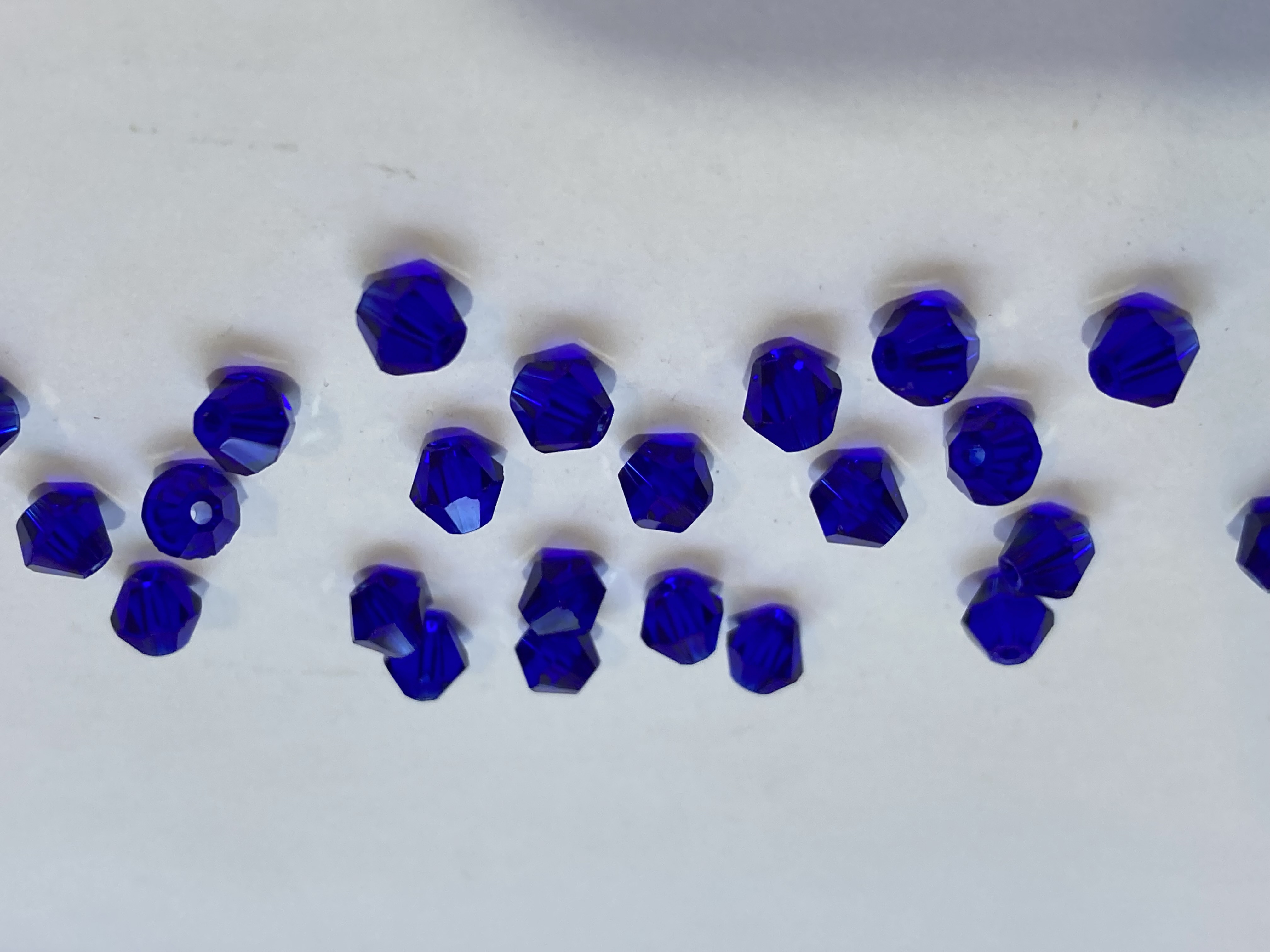 Glass Dark Sapphire 6mm Bicone Beads